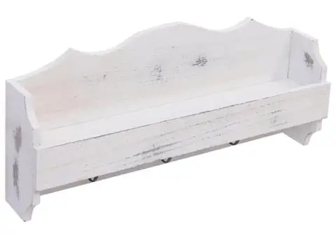 Cuier de perete, alb, 50 x 10 x 23 cm, lemn - 2/5