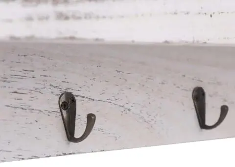 Cuier de perete, alb, 50 x 10 x 23 cm, lemn - 5/5