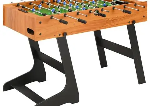 Masă de fotbal pliantă, maro deschis, 121 x 61 x 80 cm - 1/5