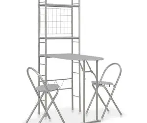 vidaXL Set mobilier bucătărie cu depozitare, 3 piese, gri, MDF și oțel