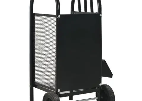 Cărucior lemne de foc, negru, 30x35x81 cm, oțel - 4/5