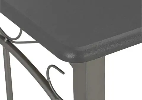 Set mobilier de bar, 3 piese, antracit, lemn și oțel - 5/5