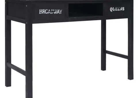 Masă consolă, negru, 110 x 45 x 76 cm, lemn - 3/5