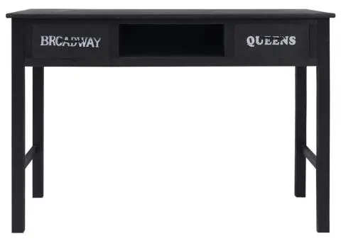 Masă consolă, negru, 110 x 45 x 76 cm, lemn - 4/5