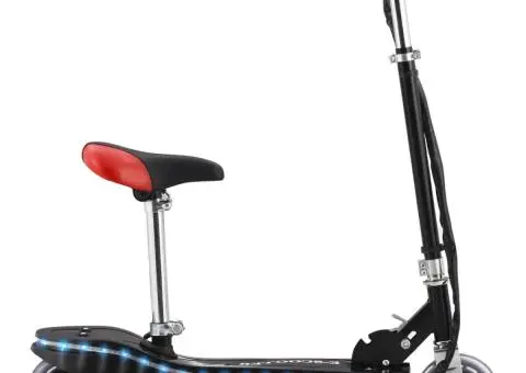 Trotinetă electrică cu șa și LED-uri, negru, 120 W - 1/5
