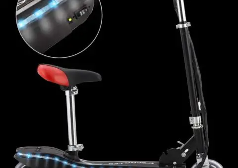 Trotinetă electrică cu șa și LED-uri, negru, 120 W - 2/5