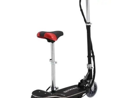 Trotinetă electrică cu șa și LED-uri, negru, 120 W - 4/5