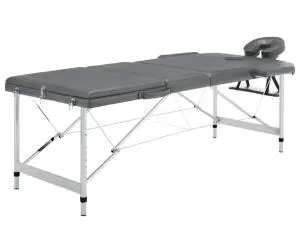 vidaXL Masă de masaj cu 3 zone, cadru aluminiu, antracit, 186 x 68 cm