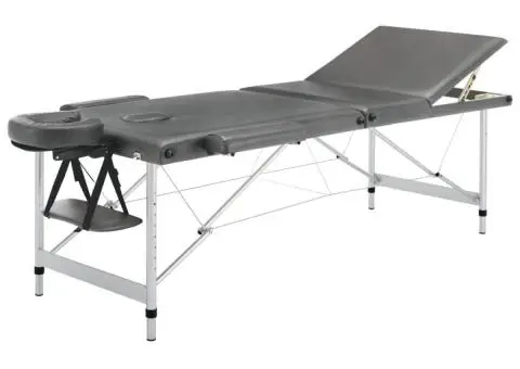 Masă de masaj cu 3 zone, cadru aluminiu, antracit, 186 x 68 cm - 2/5