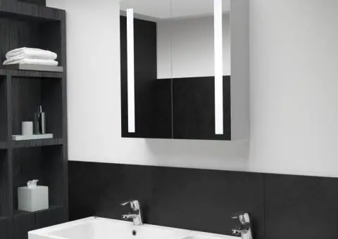 Dulap de baie cu oglindă și LED, 60 x 14 x 62 cm - 1/5