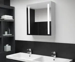 vidaXL Dulap de baie cu oglindă și LED, 60 x 14 x 62 cm