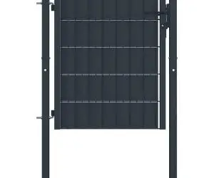 vidaXL Poartă de gard, antracit, 100x81 cm, PVC și oțel