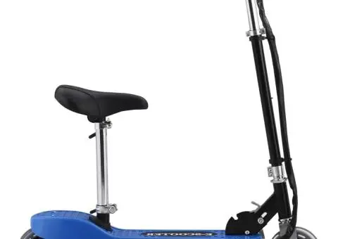 Trotinetă electrică cu șa, albastru, 120 W - 1/5