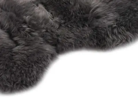 Covor din piele de oaie, gri deschis, 60 x 90 cm - 2/4
