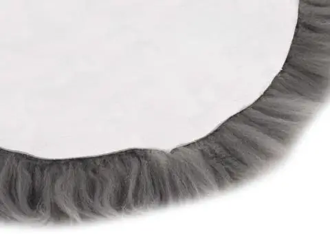 Covor din piele de oaie, gri deschis, 60 x 90 cm - 3/4