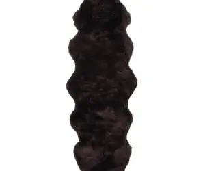 Covor din piele de oaie, maro, 60 x 180 cm