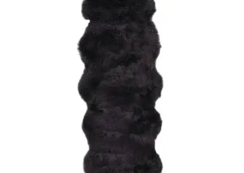 Covor din piele de oaie, gri închis, 60 x 180 cm - 1/4