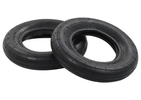 Set anvelopă roabă & cameră, 4 buc., 3.50-8 4PR, cauciuc - 2/5