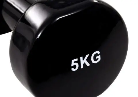 vida XL Gantere, 2 buc.,2x5 kg, fontă, negru - 4/5