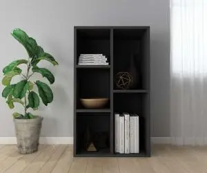 vidaXL Bibliotecă/Dulap, negru, 50x25x80 cm, lemn prelucrat