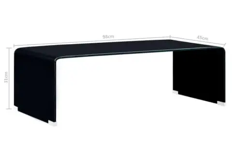 Măsuță de cafea, negru, 98x45x31 cm, sticlă securizată - 5/5