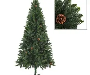 vidaXL Brad de Crăciun artificial cu conuri de pin, verde, 180 cm