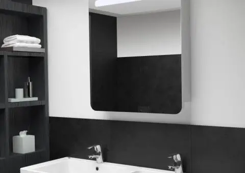 Dulap de baie cu oglindă și LED-uri, 68 x 9 x 80 cm - 1/5