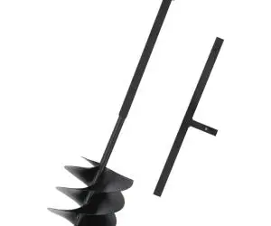 vidaXL Burghiu de pământ cu mâner, negru, 250 mm, oțel