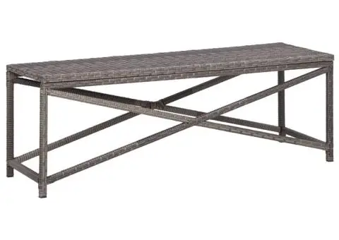Bancă de grădină, gri, 120 cm, poliratan - 1/5