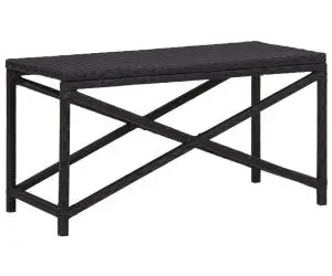vidaXL Bancă de grădină, negru, 80 cm, poliratan