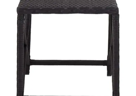 Bancă de grădină, negru, 80 cm, poliratan - 3/5