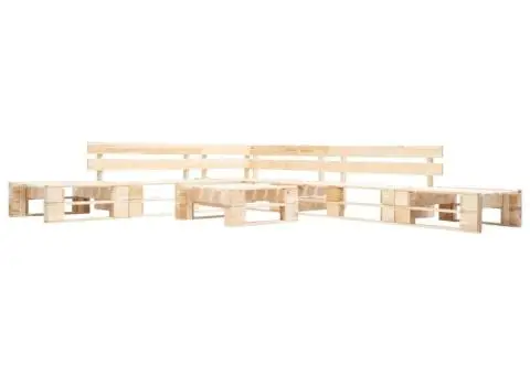 Set mobilier de grădină paleți, 6 piese, natural, lemn - 1/3