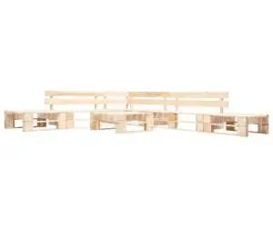 vidaXL Set mobilier de grădină paleți, 6 piese, natural, lemn
