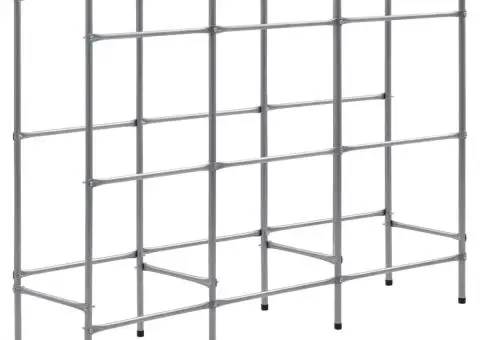 Raft de depozitare pentru 9 lăzi, argintiu, 145x33x116 cm, oțel - 2/5