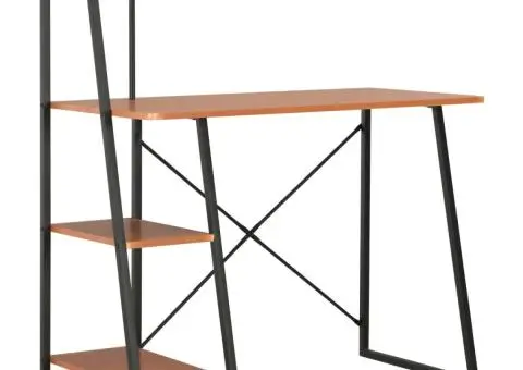 Birou cu rafturi, negru și maro, 102 x 50 x 117 cm - 1/5