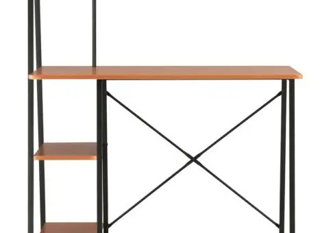 Birou cu rafturi, negru și maro, 102 x 50 x 117 cm - 2/5