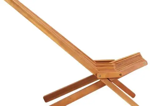 Șezlonguri de exterior pliabile, 2 buc., lemn masiv de acacia - 4/5