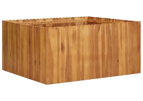 Strat înălțat de grădină, 100x100x50 cm, lemn masiv de acacia - 1/5