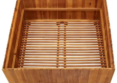 Strat înălțat de grădină, 100x100x50 cm, lemn masiv de acacia - 4/5