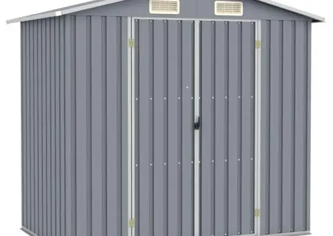 Șopron de grădină, gri, 205 x 129 x 183, oțel galvanizat - 1/5