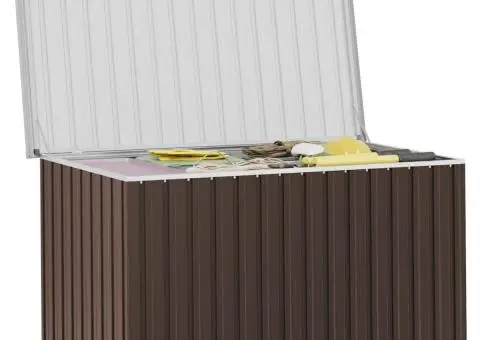 Ladă de depozitare pentru grădină, maro, 171 x 99 x 93 cm - 4/5