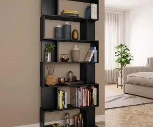 vidaXL Bibliotecă/Separator cameră negru, 80x24x192 cm, lemn prelucrat