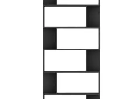 Bibliotecă/Separator cameră negru, 80x24x192 cm, lemn prelucrat - 5/5