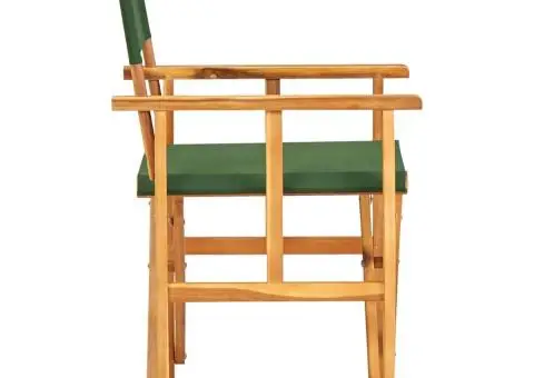 Scaune de regizor, 2 buc., verde, lemn masiv de acacia - 4/5