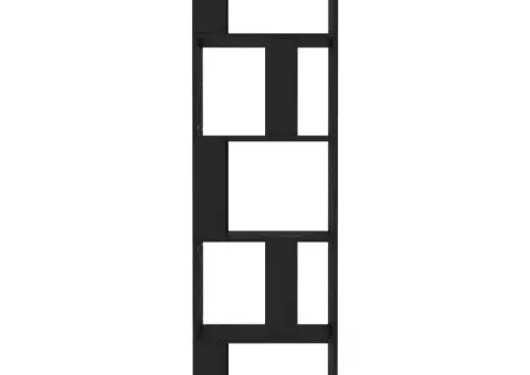 Bibliotecă/Separator cameră negru, 45x24x159 cm, lemn prelucrat - 5/5