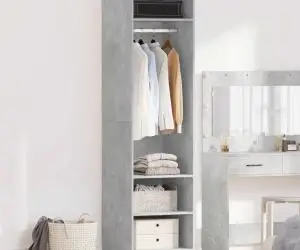 vidaXL Șifonier, gri beton, 50x50x200 cm, lemn prelucrat