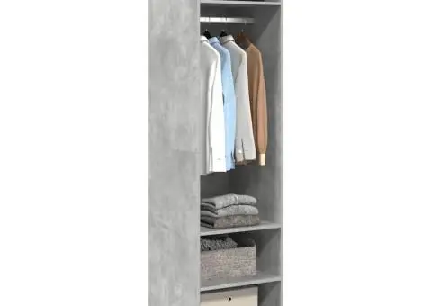 Șifonier, gri beton, 50x50x200 cm, lemn prelucrat - 4/5