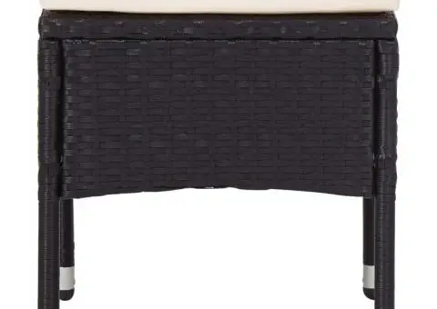 Set mobilier de exterior 5 piese, negru, poliratan, lemn acacia - 3/5