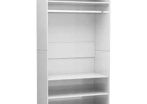 Șifonier, alb extralucios, 100x50x200 cm, lemn prelucrat - 2/5