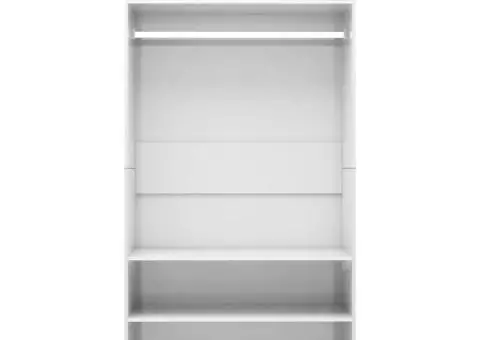 Șifonier, alb extralucios, 100x50x200 cm, lemn prelucrat - 5/5